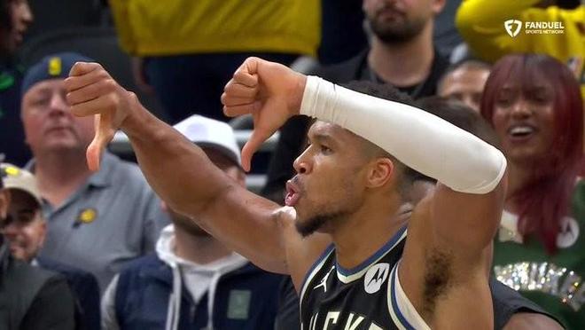 为队友出头,字母哥绝杀后对步行者球迷做噤声和喝倒彩手势