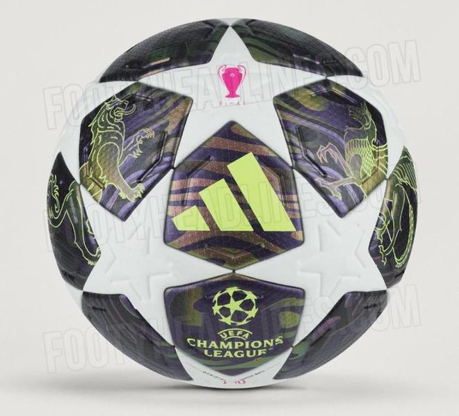 欧冠决赛用球谍照：包含白+深紫，灵感来自举办城市布达佩斯