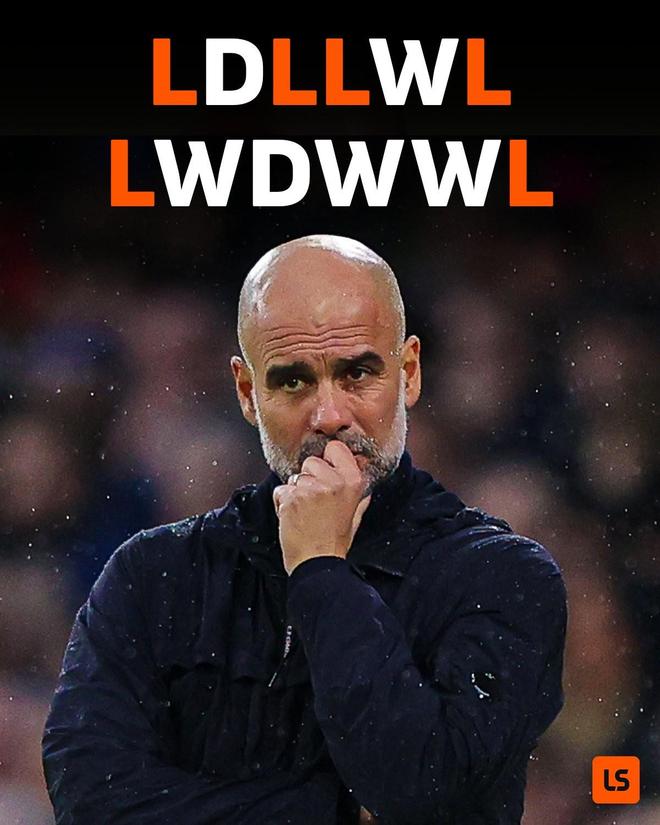 曼城最近12場歐冠輸了6場，此前69場比賽才遭遇了6場敗仗