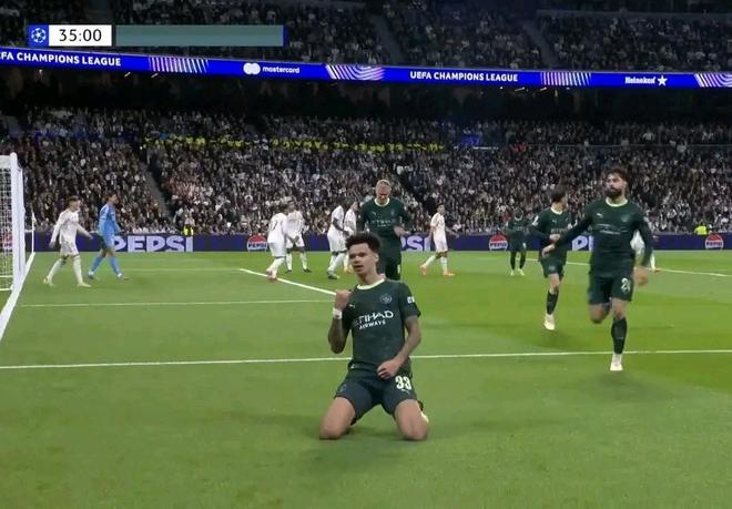 客戰皇馬破門，曼城后衛奧賴利斬獲歐冠生涯首球