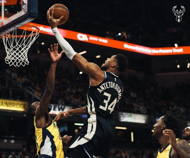 爆冷勇士昙花一现步行者奇兵4中1，字母33+13+绝杀，雄鹿客场复仇