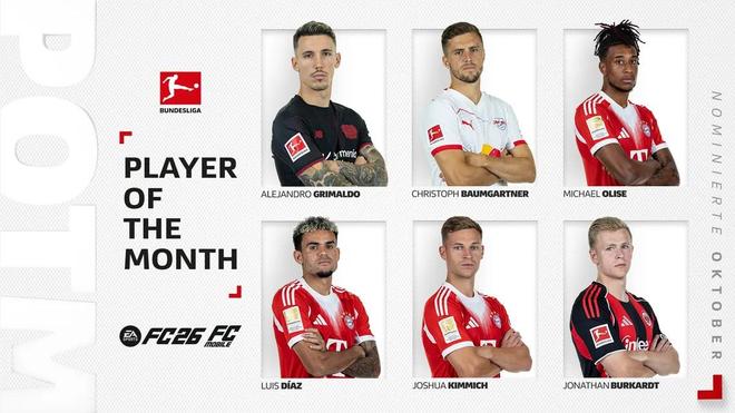 德甲10月最佳球員候選：奧利塞、迪亞斯、格里馬爾多等人在列