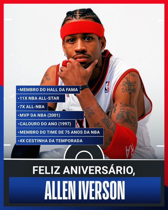 时间过得真快!祝NBA传奇球星阿伦·艾弗森50岁生日快乐