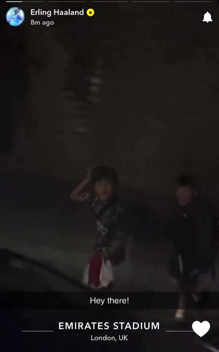 哈蘭德在Snapchat上發(fā)布阿森納球迷辱罵他的視頻