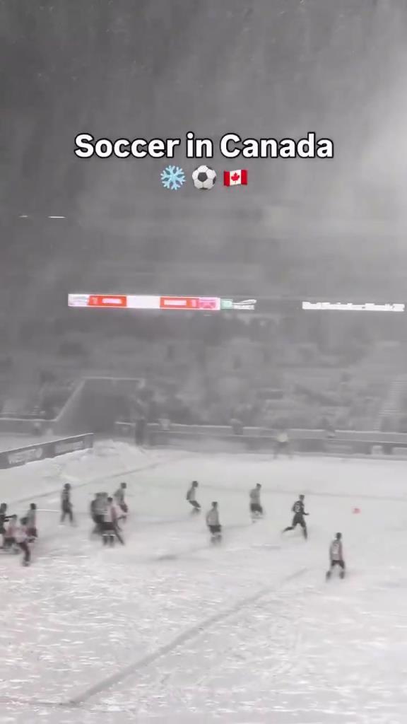 别有一番风味！加拿大的雪中足球！球是真的不滚啊！