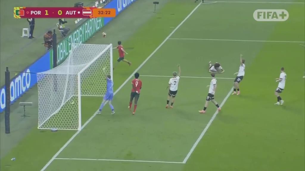 U17世界杯决赛葡萄牙取得领先！阿尼西奥包抄推射得手！