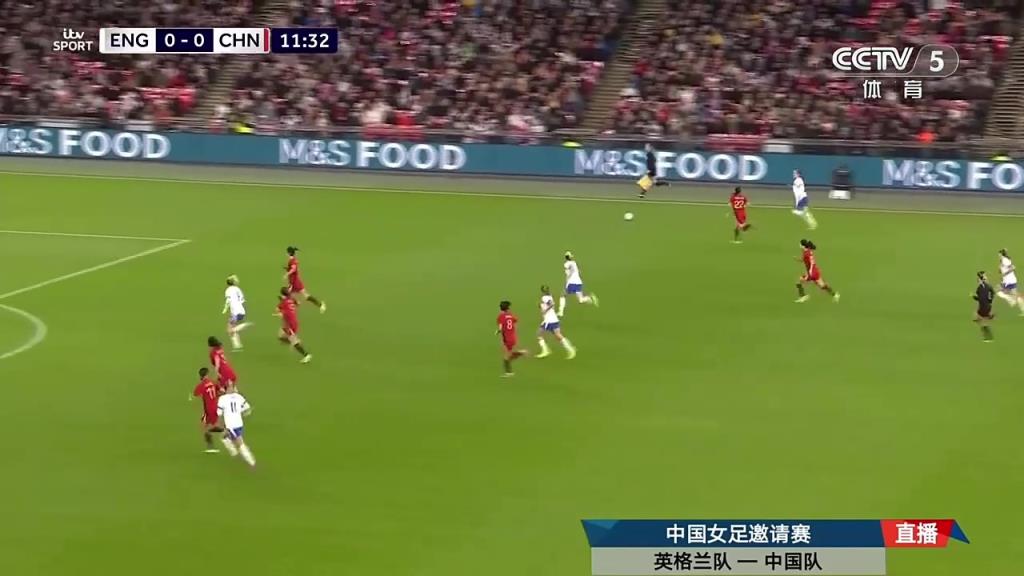 米德禁区内停球打门一气呵成！中国女足0-1落后英格兰女足！