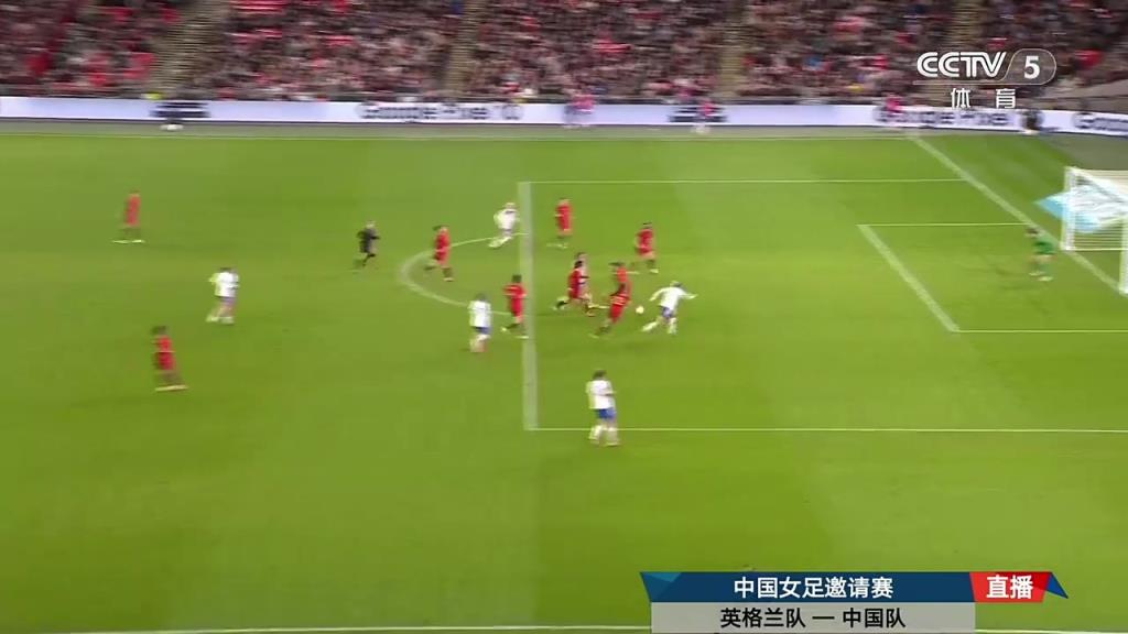 中国女足毫无防守！英格兰轻松传球鲁索破门！英格兰8-0中国女足