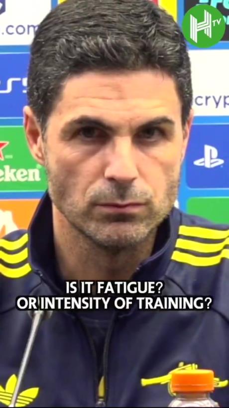 阿尔特塔试图找出阿森纳持续伤病问题的原因：我们没时间训练！