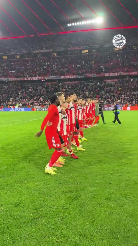 高歌猛进！拜仁欧冠赛后的谢场环节！