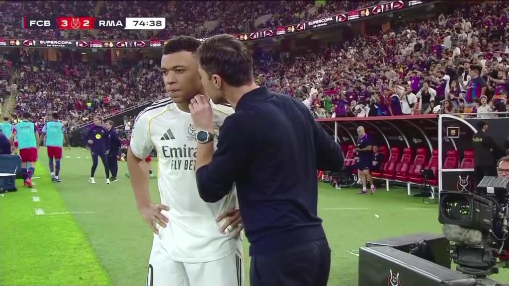 能否改變戰局？皇馬一球落後巴薩！姆巴佩第76分鍾替補登場！