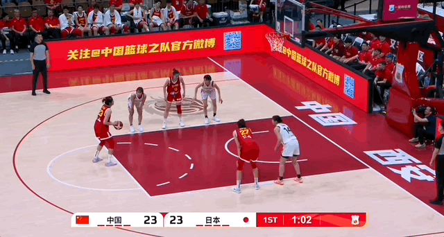 中國女籃半場罰球13中7，罰籃命中率為53.8%