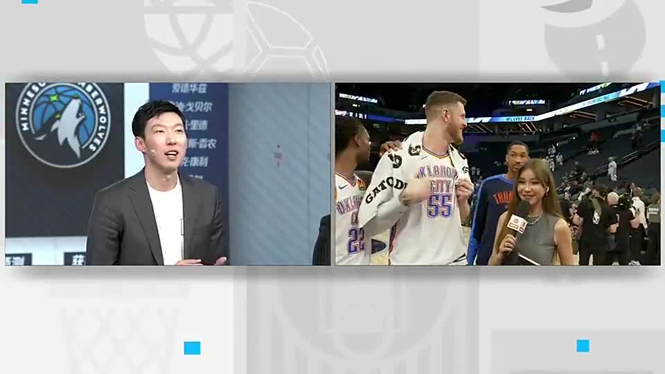 周琦连线前队友哈滕：这么多年没见想我了没？雷霆总冠军！