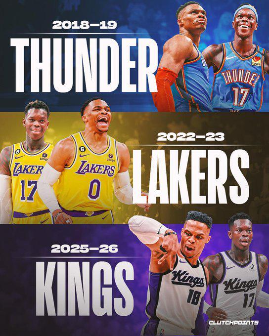 美媒：威少与施罗德第三次合作，前者希望证明自己仍有潜力