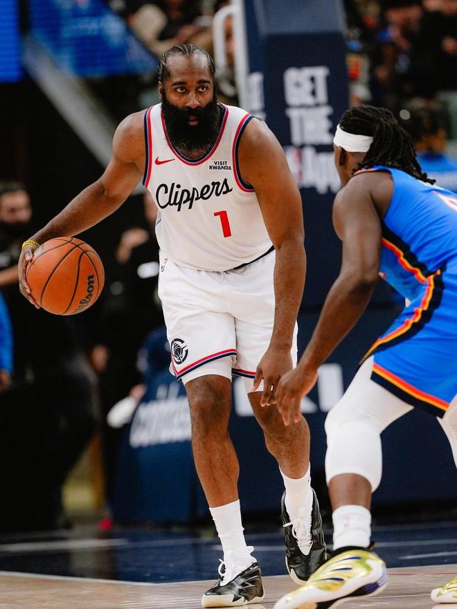 哈登25+6创NBA历史第2神迹，快船完败雷霆！亚历山大30+12创纪录...