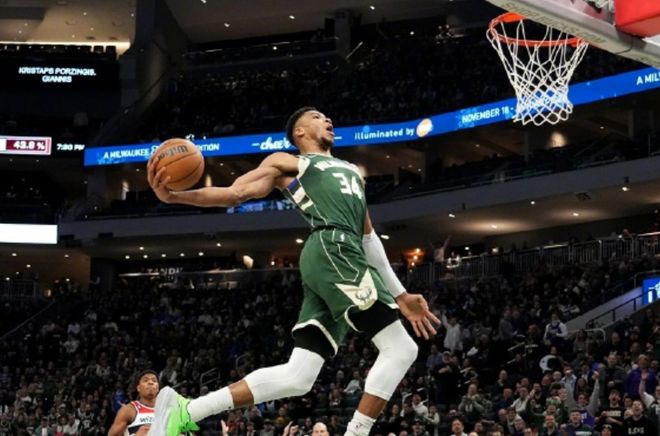 NBA上季扣篮榜:字母哥243次居首3人200+ 詹姆斯71扣全中联盟唯一