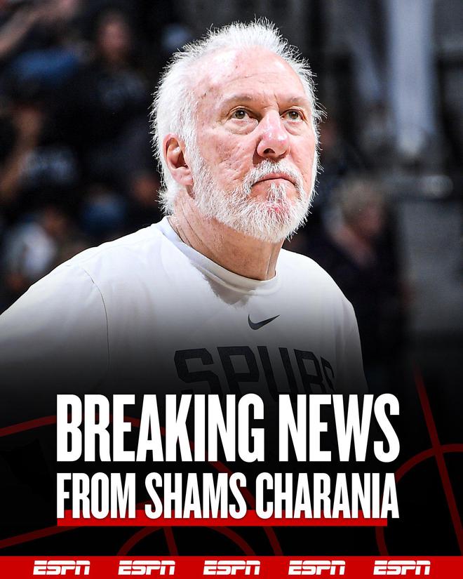Shams:波波维奇不再担任马刺主教练,将全职担任球队总裁!>>