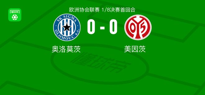 奥洛莫茨0-0美因茨，双方破门乏术