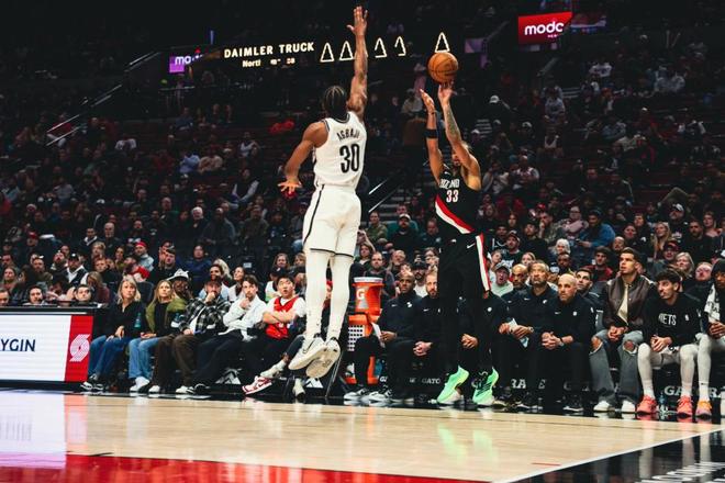 134-99!杨瀚森4分3篮板,卡马拉35分,开拓者大胜送篮网8连败