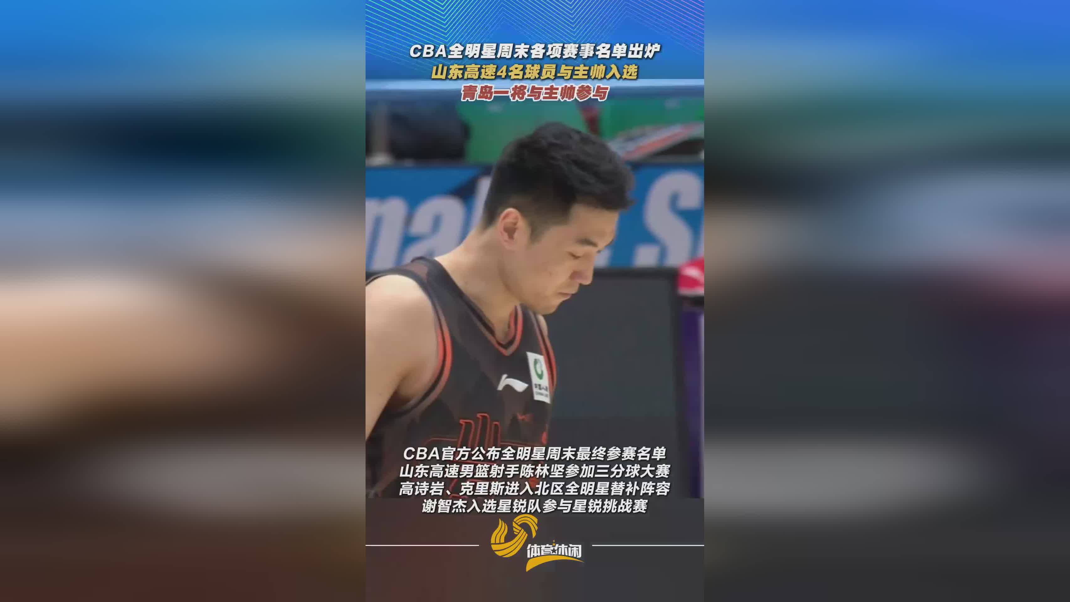 CBA全明星周末各项赛事名单出炉,山东高速4将与主帅入选