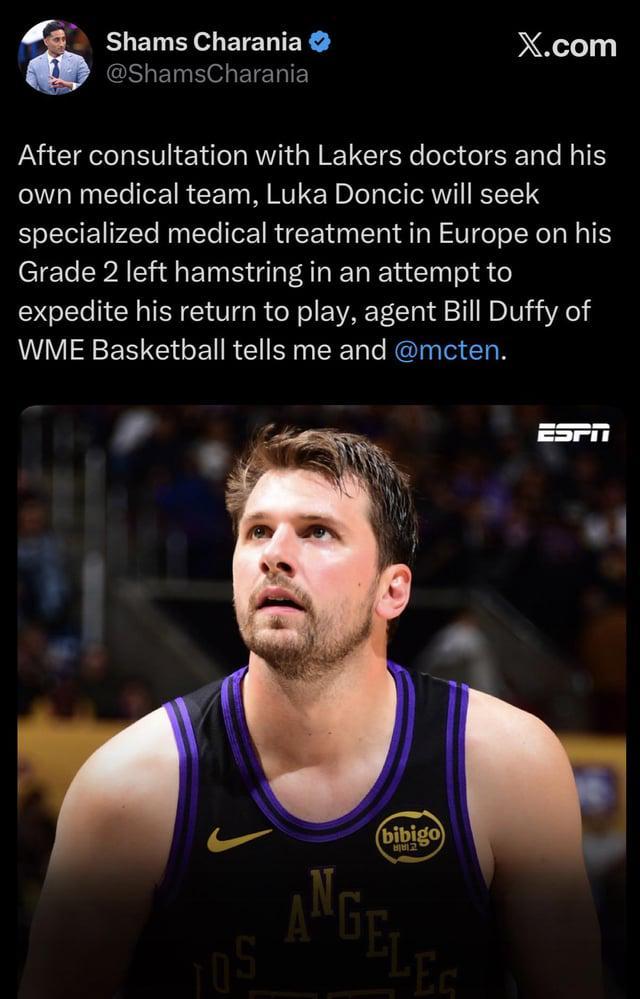 东契奇看完一场球就慌了：连夜订机票去欧洲找"腿筋神医"