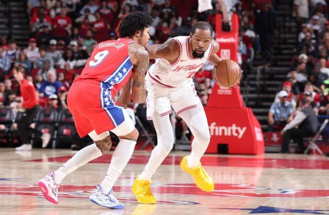 杜兰特29+7+5，火箭113-102费城76人！8连胜反超湖人升西部第4