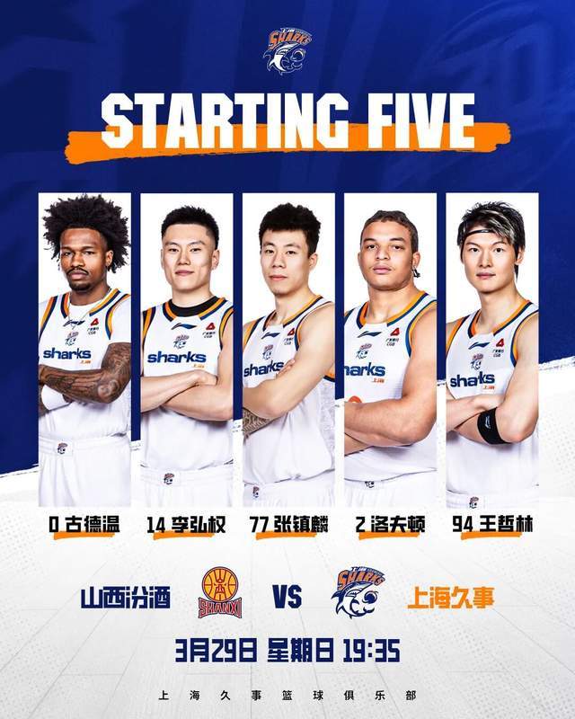 CBA常规赛第32轮,上海男篮100:96战胜山西队
