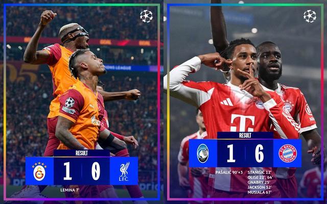 欧冠悲喜夜！利物浦0-1爆冷竟不敌土超球队！拜仁6-1狂胜亚特兰大