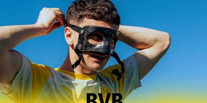 鲁尔新闻：多特后卫卢卡-雷贾尼鼻梁骨折，暂时佩戴面具