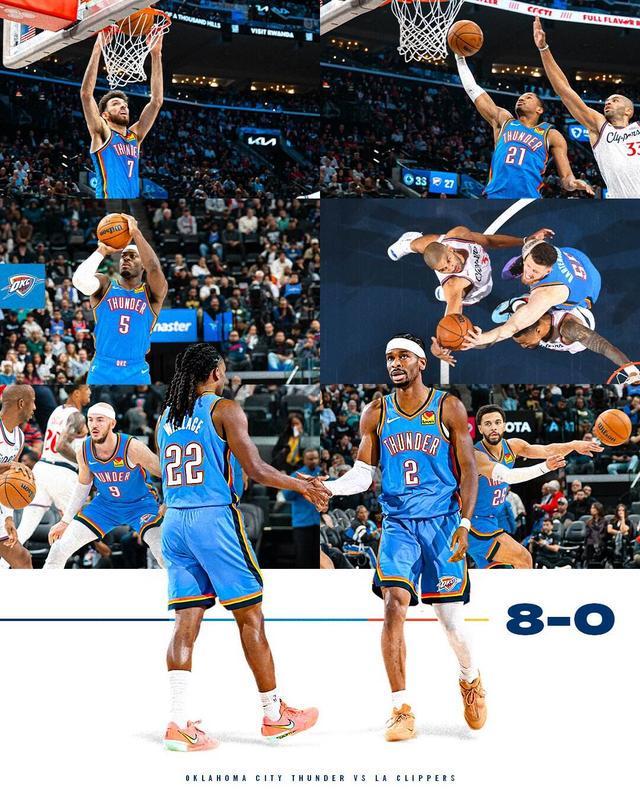 開賽8連勝！雷霆創(chuàng)造隊史最佳開局紀錄