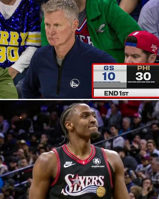 无库勇惨遭痛殴，勇士首节仅得10分，创科尔时代单节得分新低