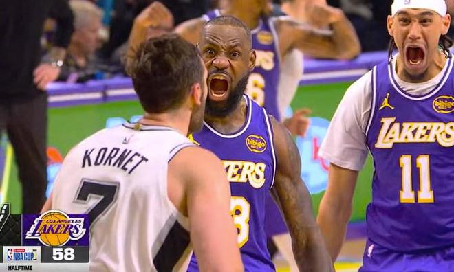 准三双+隔人暴扣，詹姆斯14中7得19分15板8助3帽，正负值-16