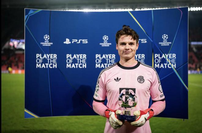 6次关键扑救，乌尔比希被评为埃因霍温vs拜仁全场最佳球员