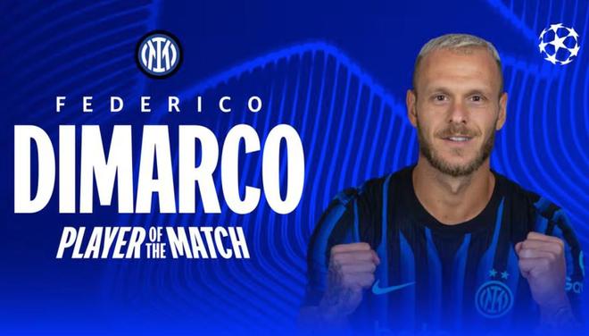 任意球破门助国米客胜多特，迪马尔科当选全场最佳球员