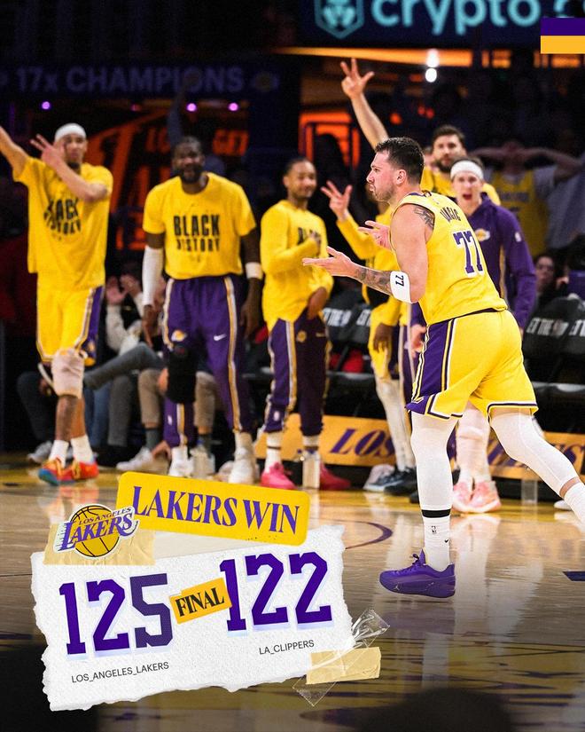 东契奇38+11湖人险胜快船 勒布朗13+11小卡31分伤退