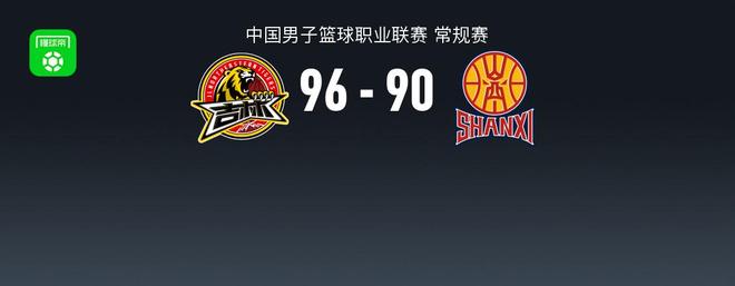 CBA战报：吉林96-90山西，姜伟泽32+4+6