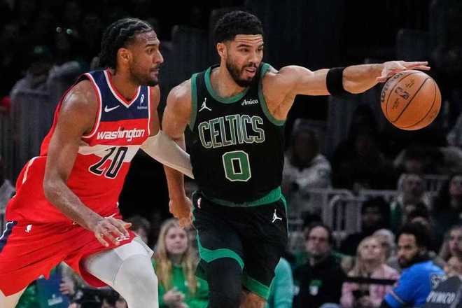 交锋11连胜！绿军送奇才11连败 塔图姆20+14+7特雷杨复出全败