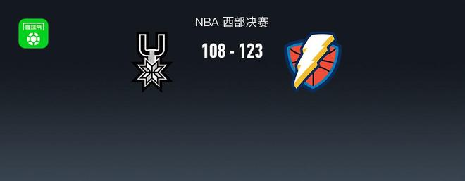 NBA战报：雷霆123-108马刺，亚历山大26+2+12
