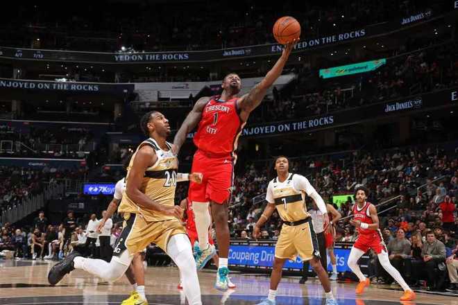 特雷楊缺席！鵜鶘大勝奇才結(jié)束9連敗 墨菲35分錫安31分奎因三雙