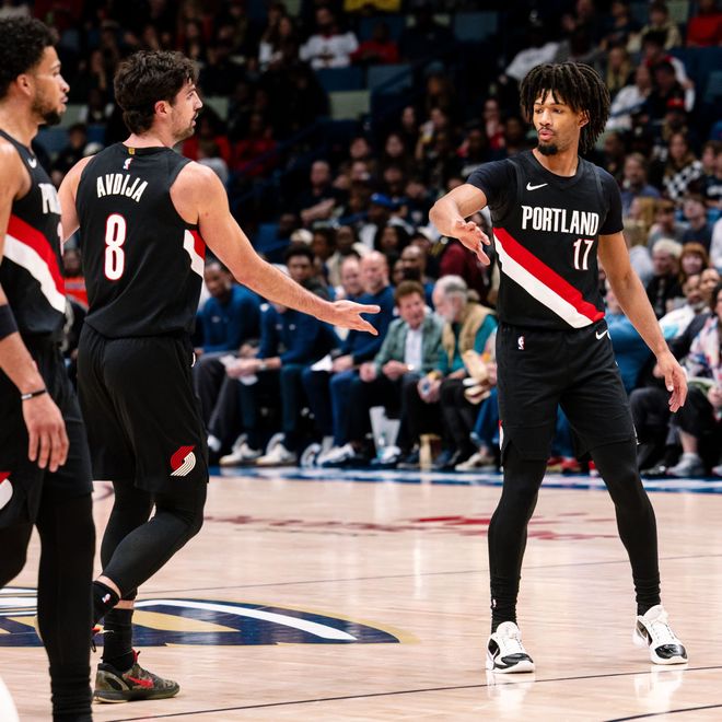 阿夫迪亚34+7+11开拓者送鹈鹕6连败，杨瀚森替补1记三分打铁