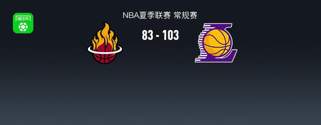 NBA夏季联赛战报：湖人103-83热火，斯威德20+3+1