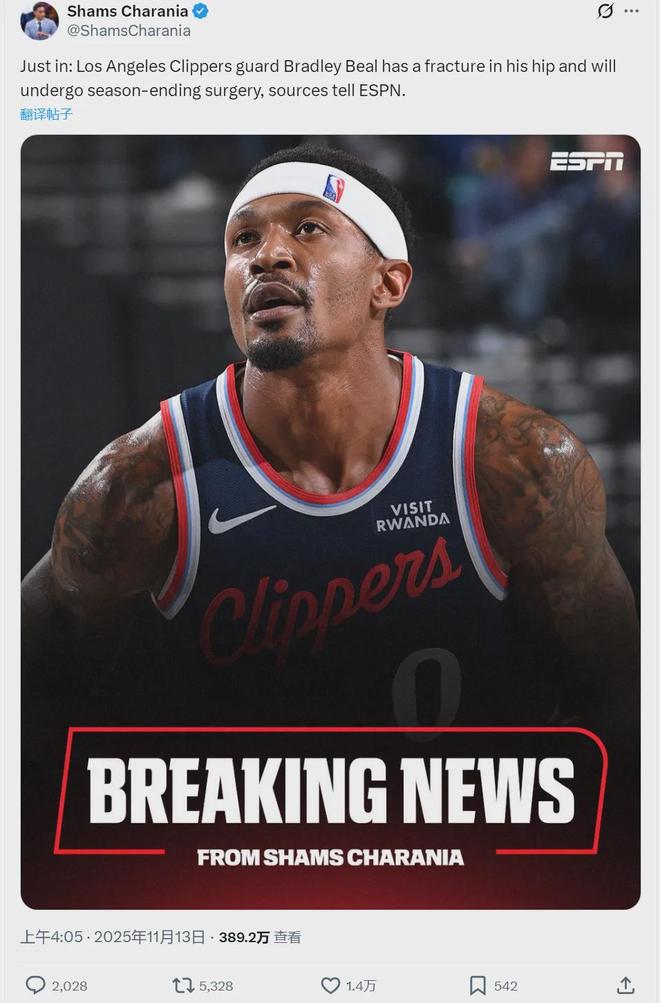 5年1.7亿，赛季报销！太惨啦，哈登！...