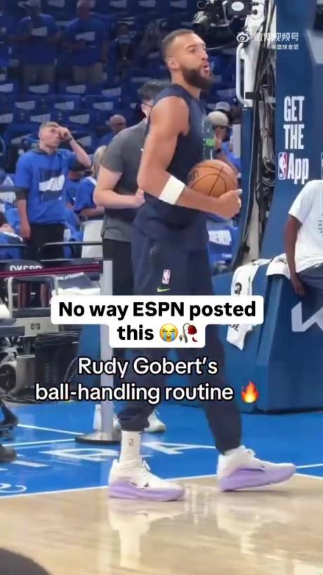 这是NBA球员？戈贝尔双手控球训练，有种我上我也行的感觉