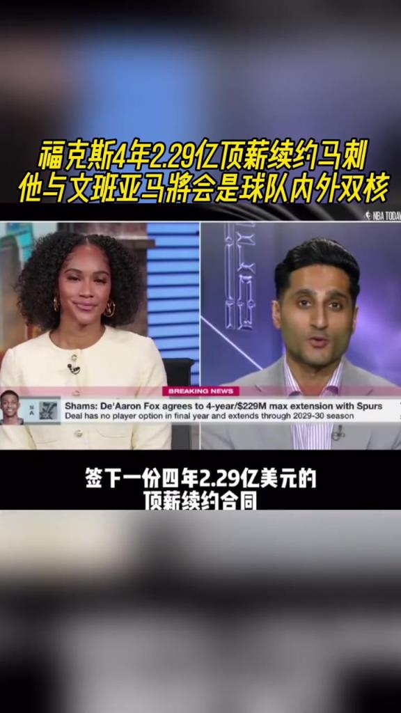 貴了？福克斯4年2.29億頂薪續約馬刺 年薪5700萬！