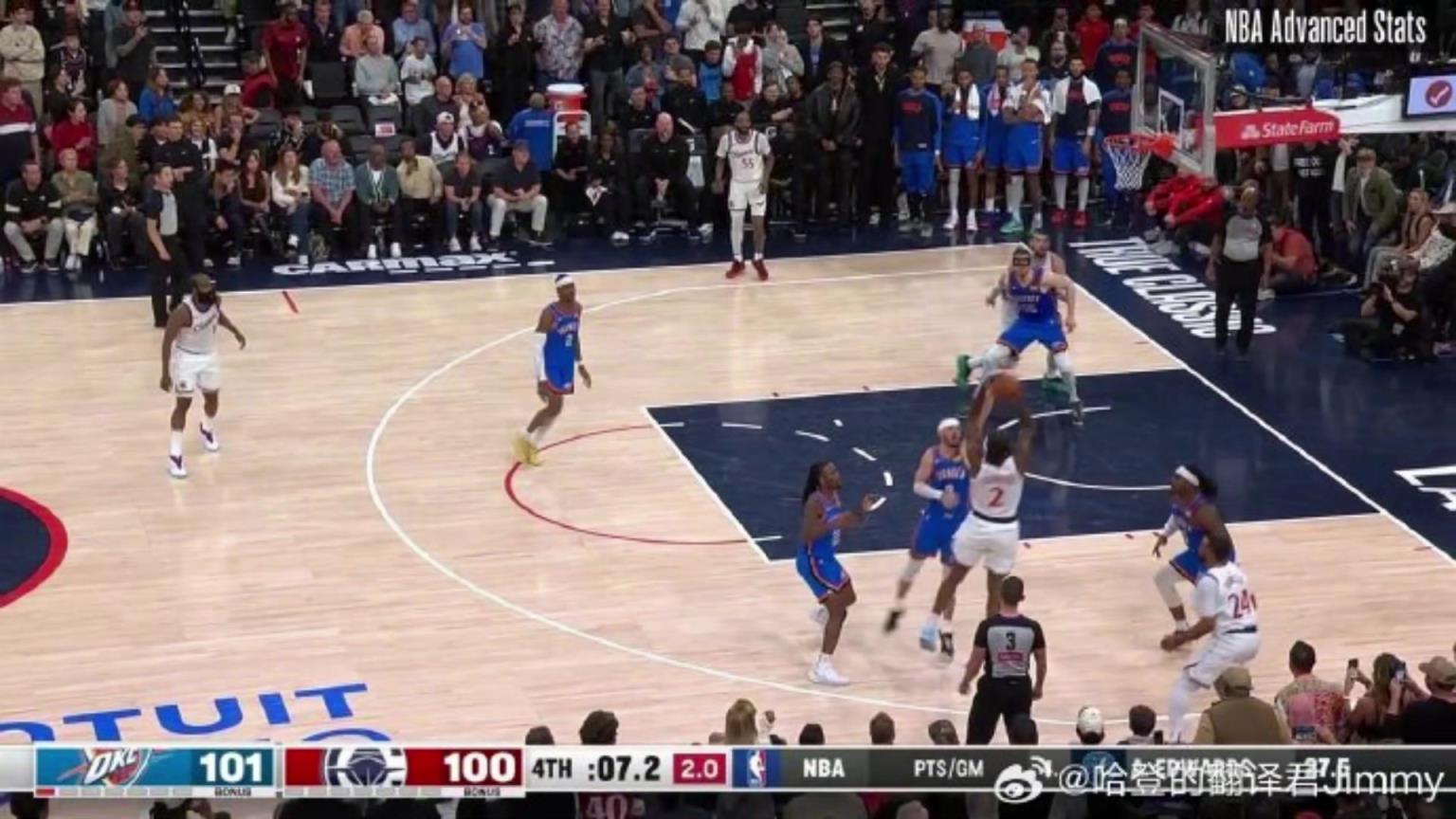 原来小卡面对包夹强行绝杀热火失败这一幕，上赛季对雷霆也曾发生过！