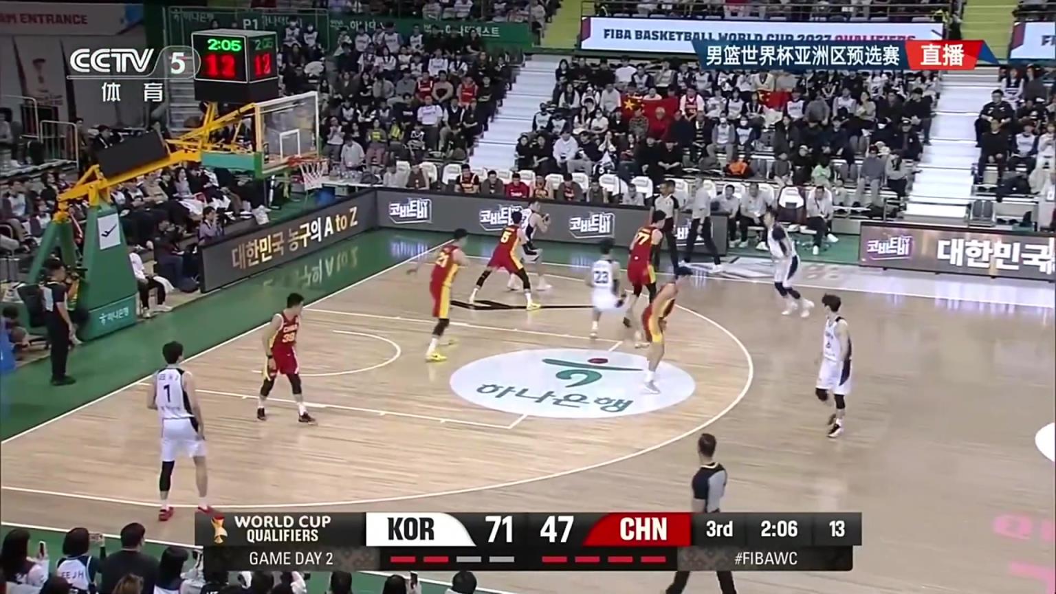 怎么打怎么有啊！韩国后卫李政玹迎着张镇麟高难度神奇打板命中！