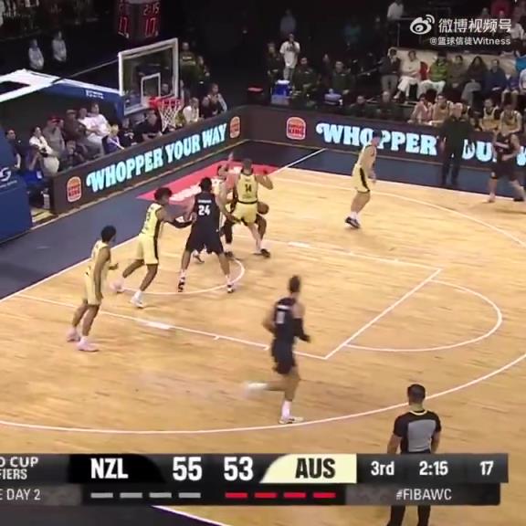 卧槽！新西兰球员这记隔扣太凶残了！