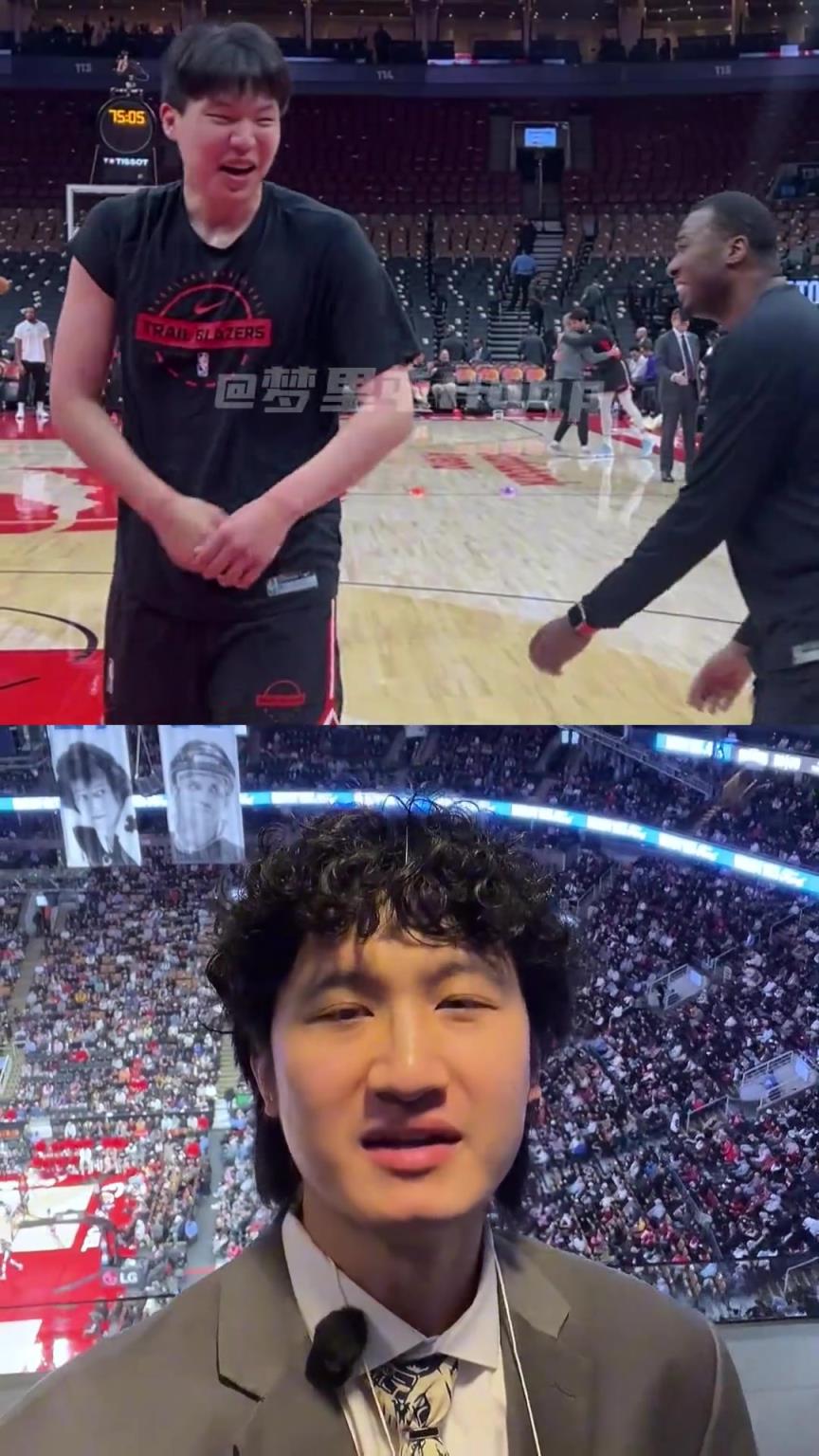 前方记者在多伦多直击！小杨英语有进步！热身都不需要翻译