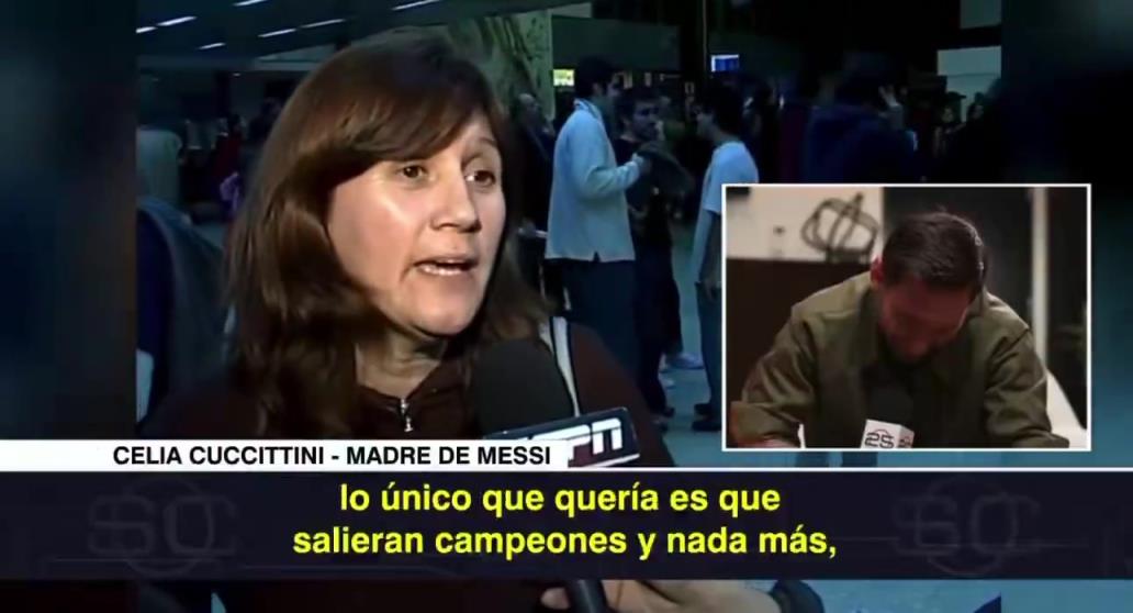 梅西母亲玛丽亚说：我告诉他为我进球，他说他会掀起他表弟的球衣