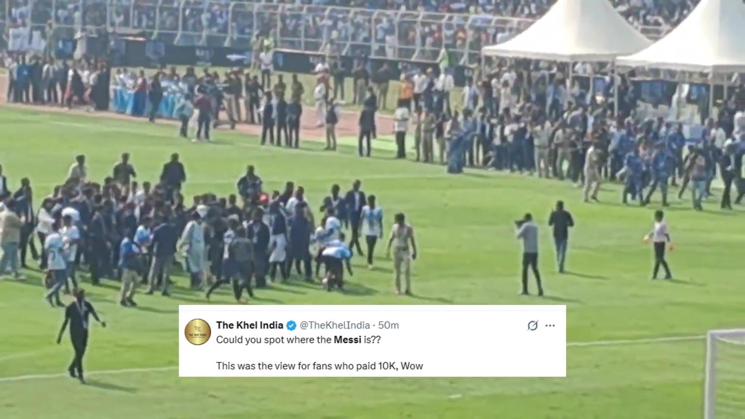 印度球迷：你能找到梅西在哪儿吗？这是花1万块看到的景象